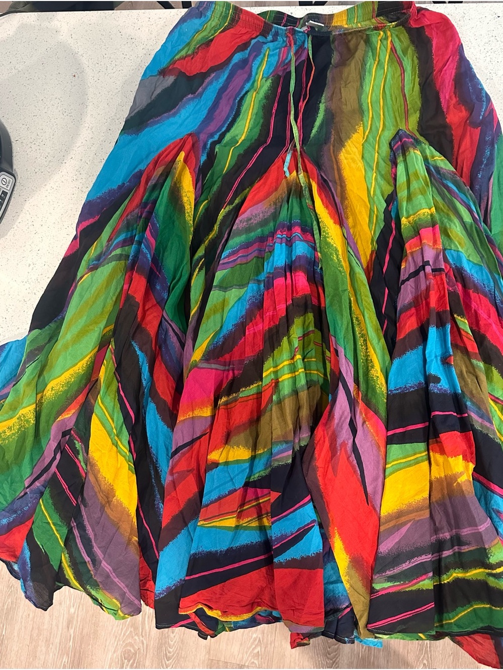 Soft Surroundings Multicolor Striped Boho Maxi Skirt